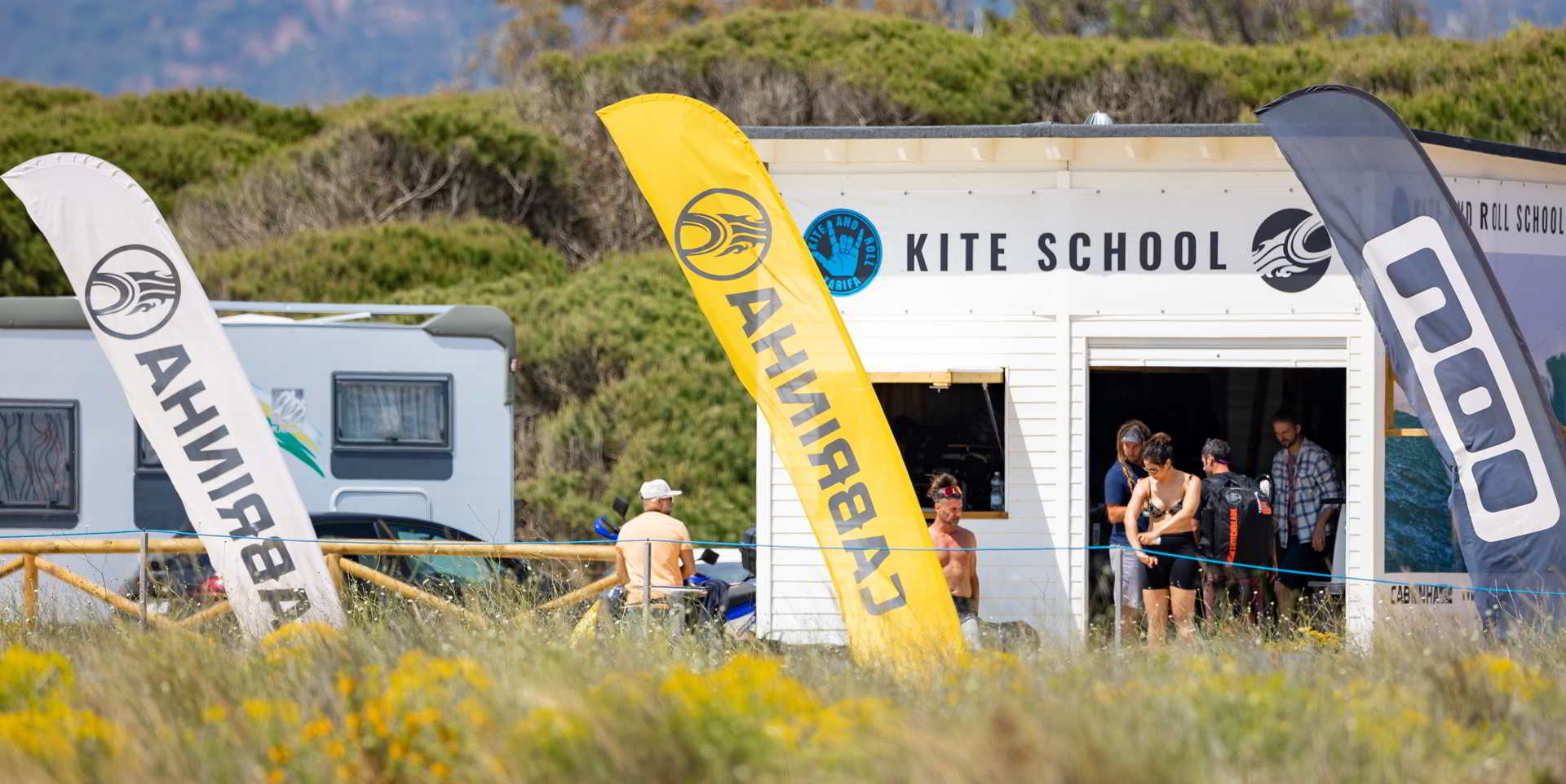 casetta per il noleggio dell'attrezzatura da kite