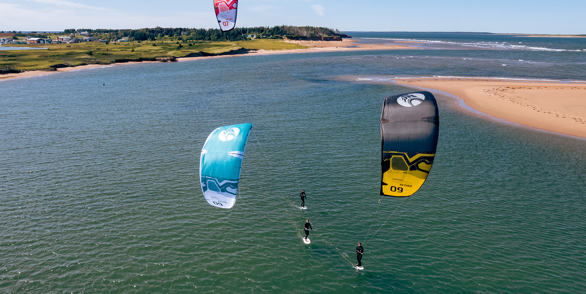 3 riders sailing in tarifa lagoon