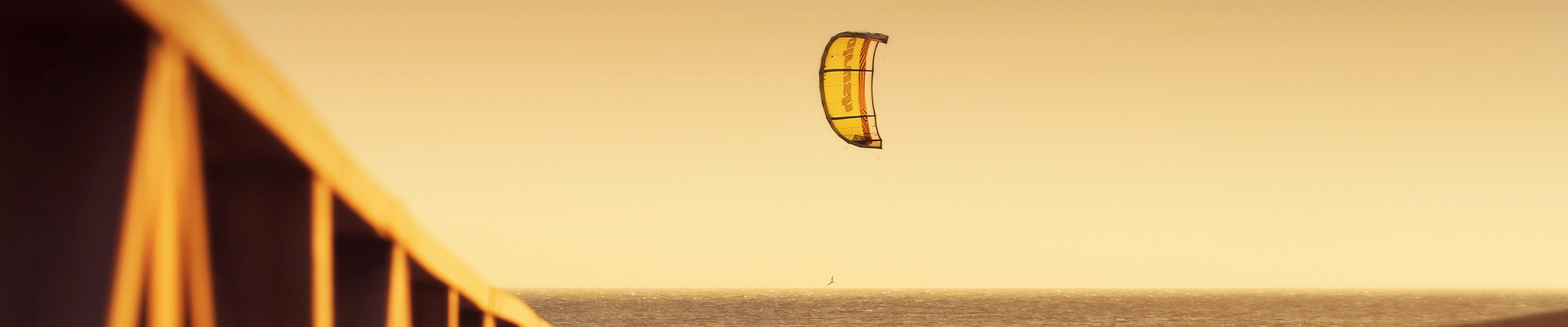 Kitesurfing kite in the air